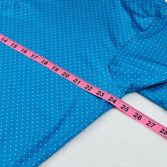Peter Millar Men's Large Summer Comfort Blue Polka Dot Golf Polo Shirt NEW - Picture 10 of 12